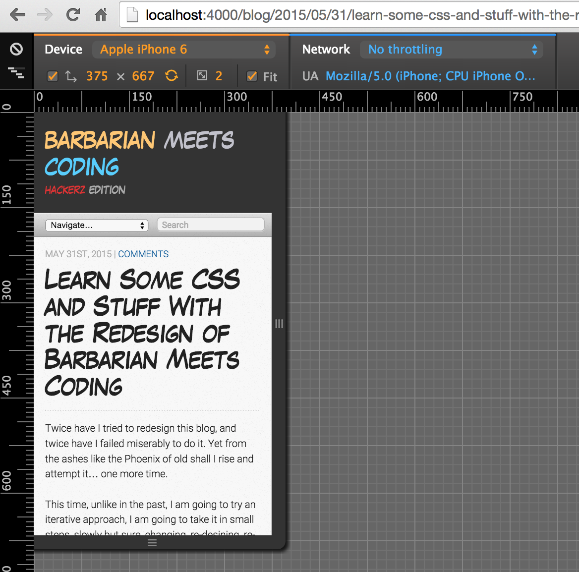 Keeping the old mobile version of barbarian meets coding