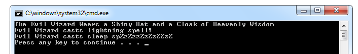 Screenshot of the Console Output when running the example