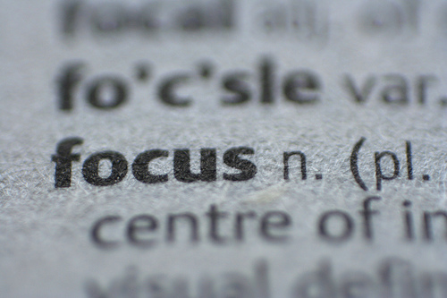 The word focus in a dictionary