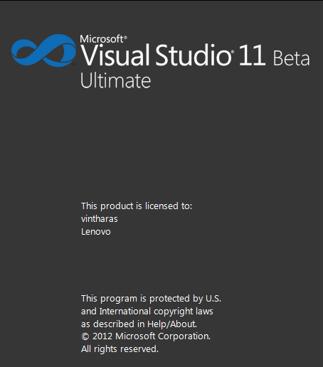 Visual Sutdio 11 Beta splash screen