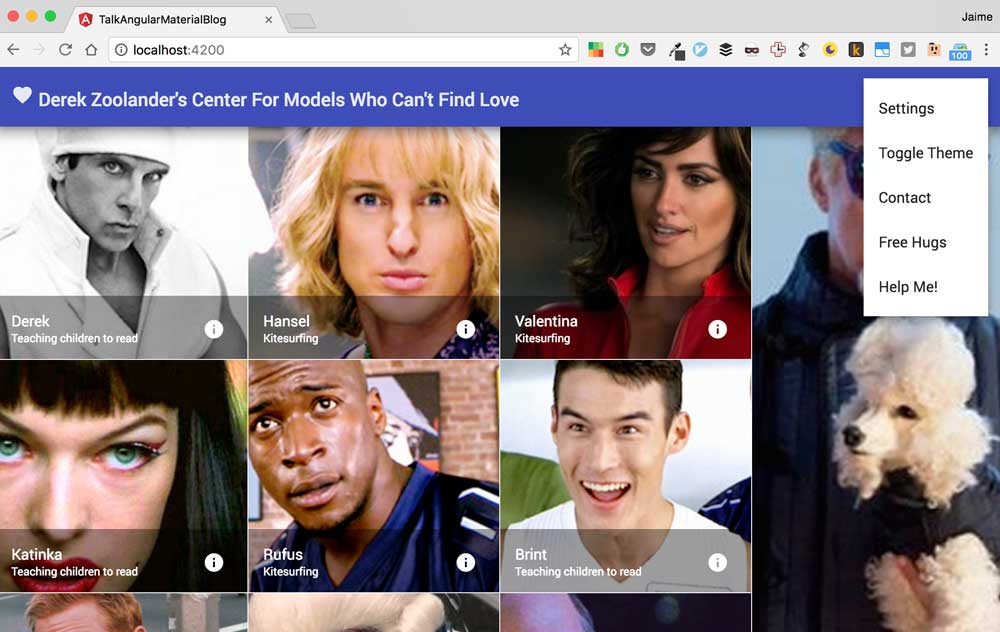 Angular material sample app Angular material sample app