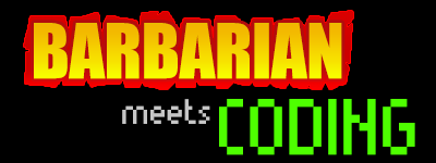 The awesome barbarian meets coding logo