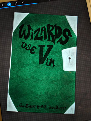 Wizards Use Vim Cover Art Draft 1