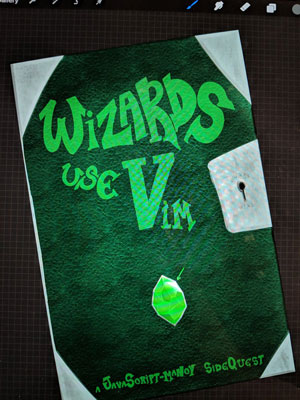 Wizards Use Vim Cover Art Draft 2