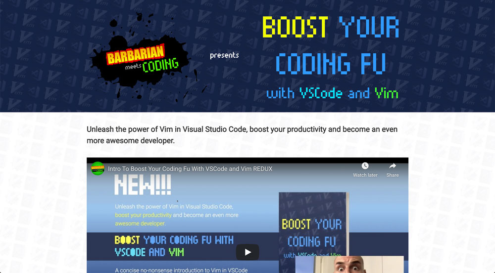 Boost your Coding Fu with VSCode and Vim website