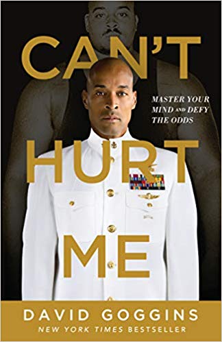 The book cover for Can't Hurt Me with David Goggings in US Army Uniform