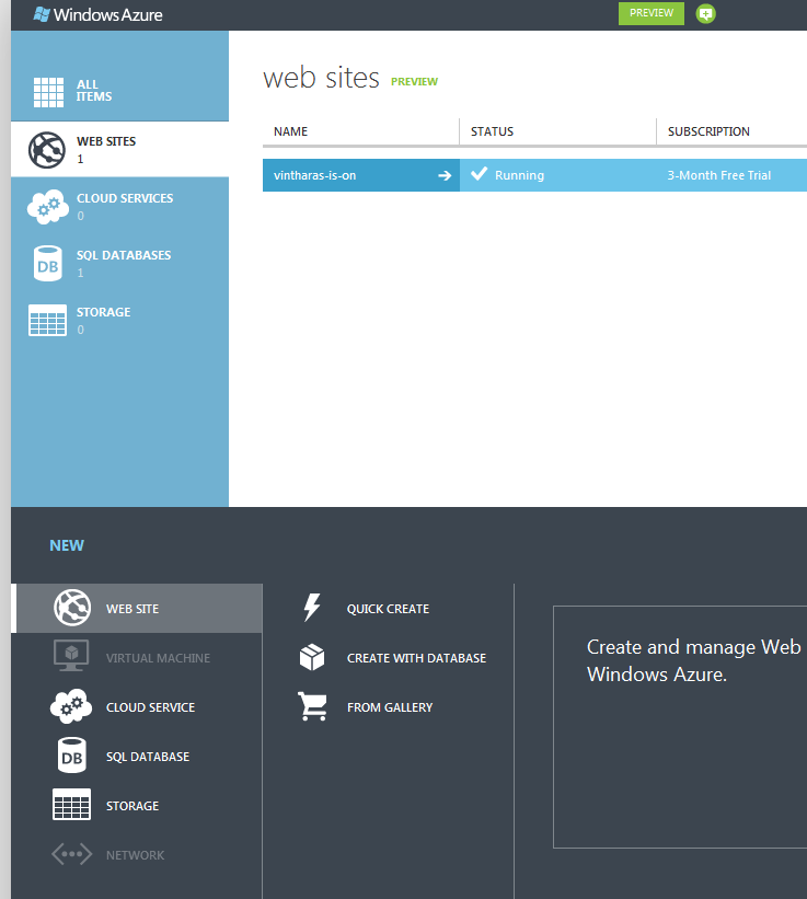 Create a Website on Azure