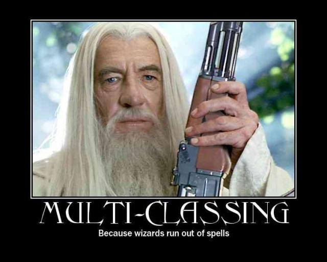 Gandalf with a shotgun: because Wizards sometimes run out of spells